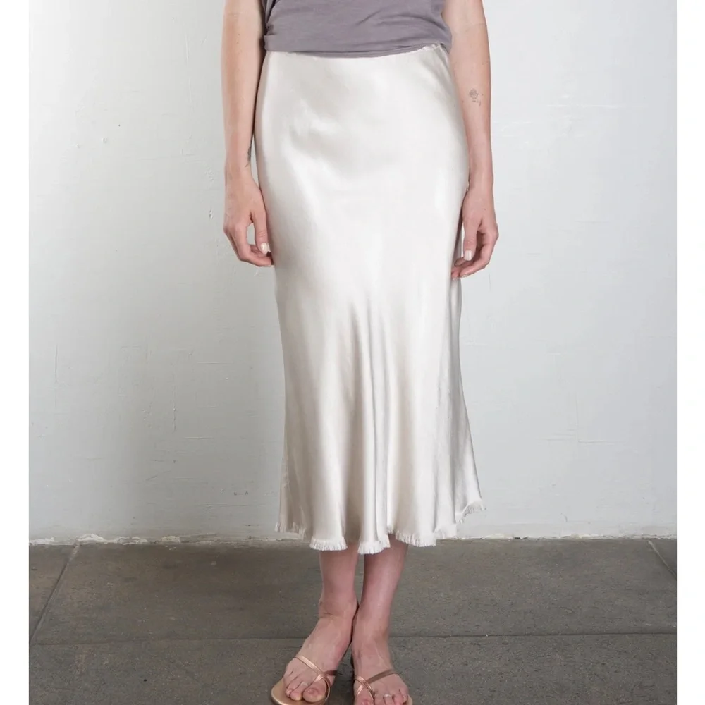 Pharaoh Collection Riley Skirt Vintage Satin Periwinkle Blue Midi Size 1 Small - Picture 9 of 11